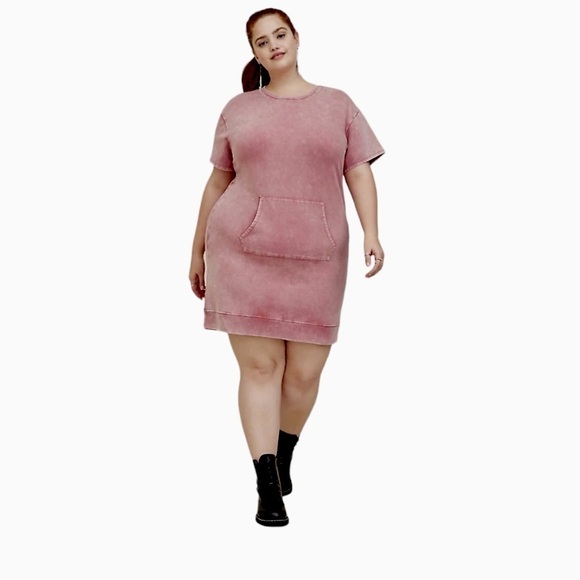 TORRID Crewneck Stonewashed Sweatshirt Dress Woman’s 3X Kangaroo Pocket … - Picture 9 of 10